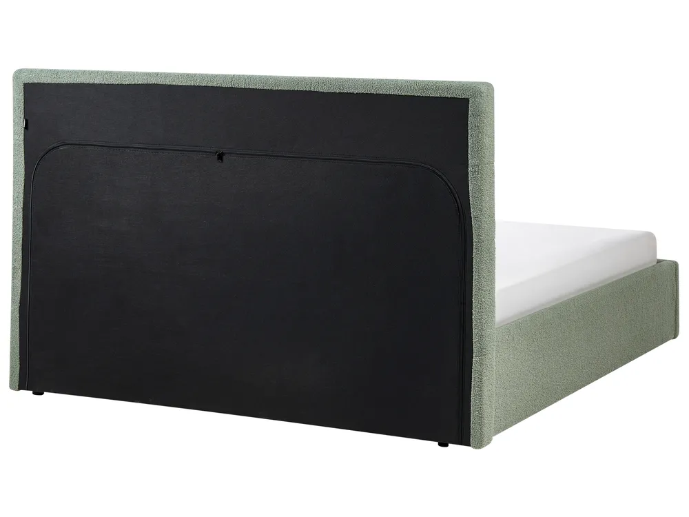 Ottoman Bed LORIENT Boucle Green 160 x 200 cm (EU King Size)_1040315