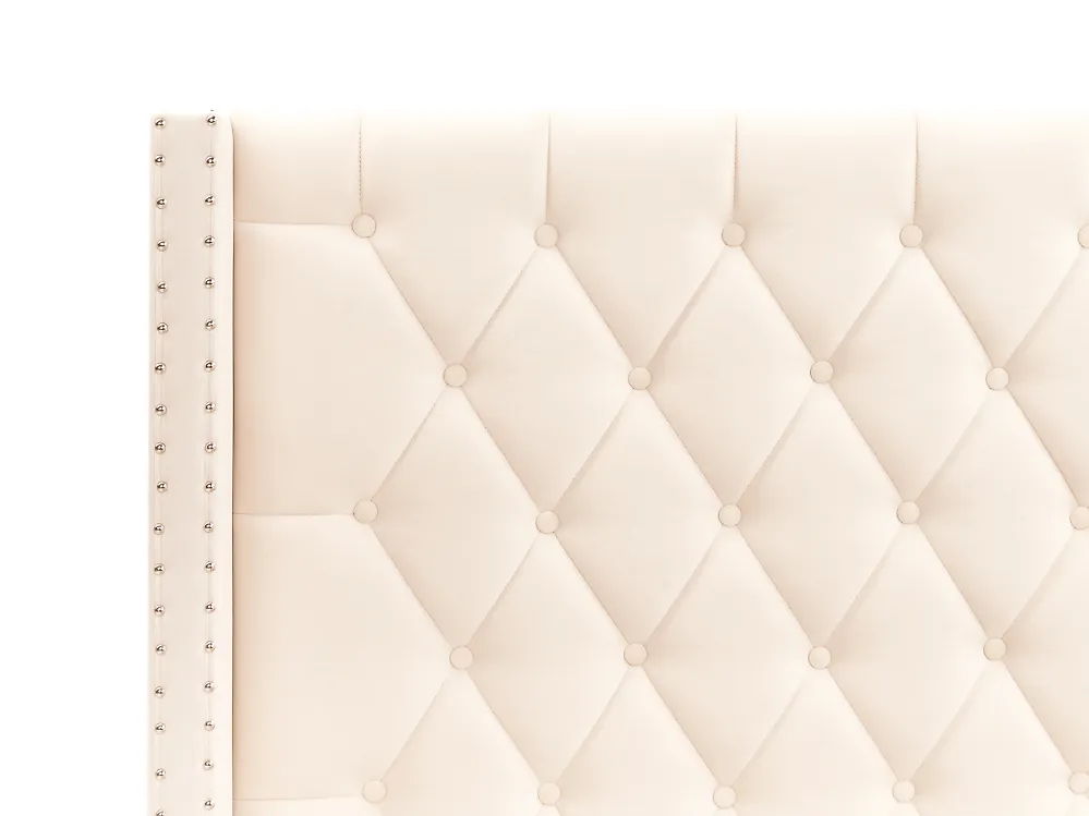 Ottoman Bed LUBBON Velvet Off-White 140 x 200 cm (EU Double)_882138