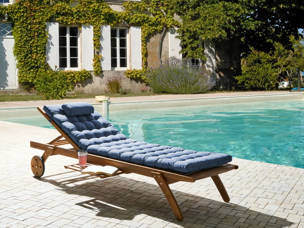 Sun Lounger Pad Cushion CESANA PREMIUM 192 x 56 cm Blue