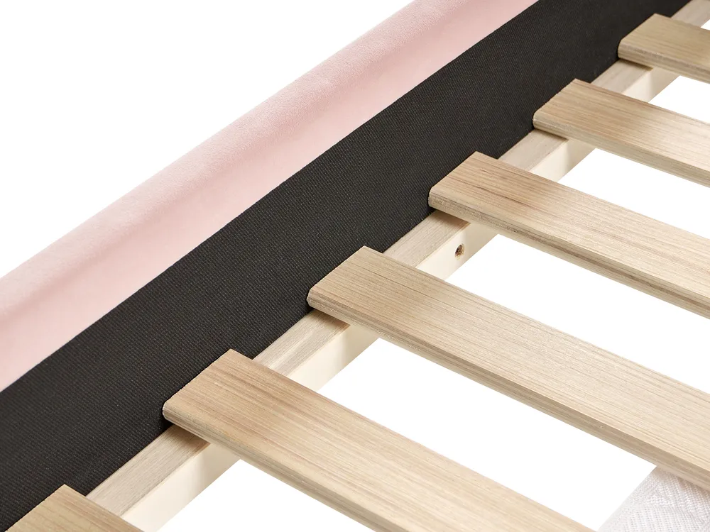 Bunk Bed Velvet CHOCQUES 90 x 200 cm (EU Single) Pastel Pink_1040620