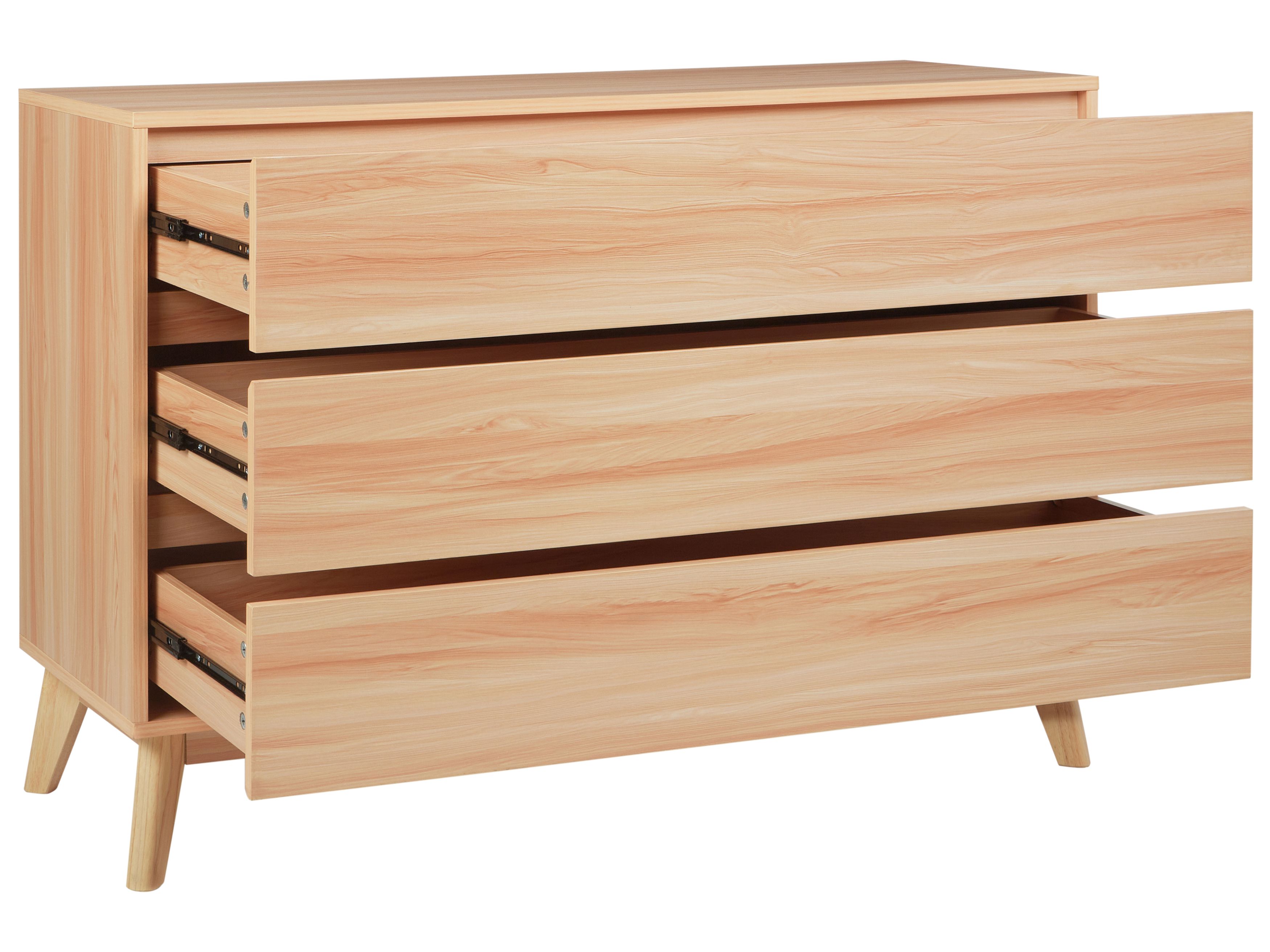 Commode 4 Tiroirs Beliani - Style Scandinave Noir Et Bois Clair - 79x40x93 Cm - À Assembler