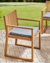 Set of 8 Certified Acacia Wood Garden Dining Chairs with Grey Cushions SASSARI II_931151