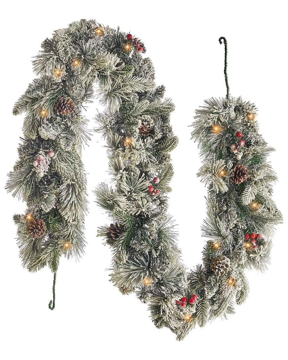 Weihnachtsgirlande Schnee bedeckt LED WHITEHORN 180 cm Weiss