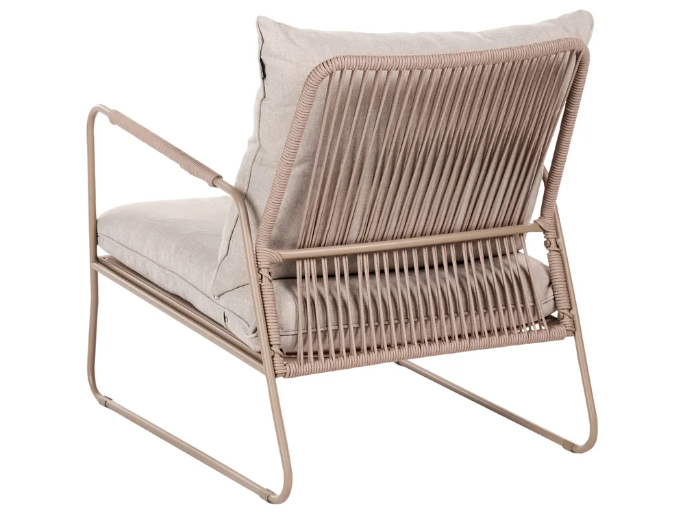 Garden Lounge Set with Table 4 Seater ACCEGLIO Metal Beige_1090950