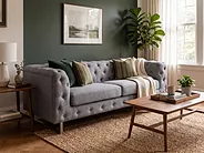 Sofa 2-Sitzer VISSLAND Stoff Hellgrau_1149653