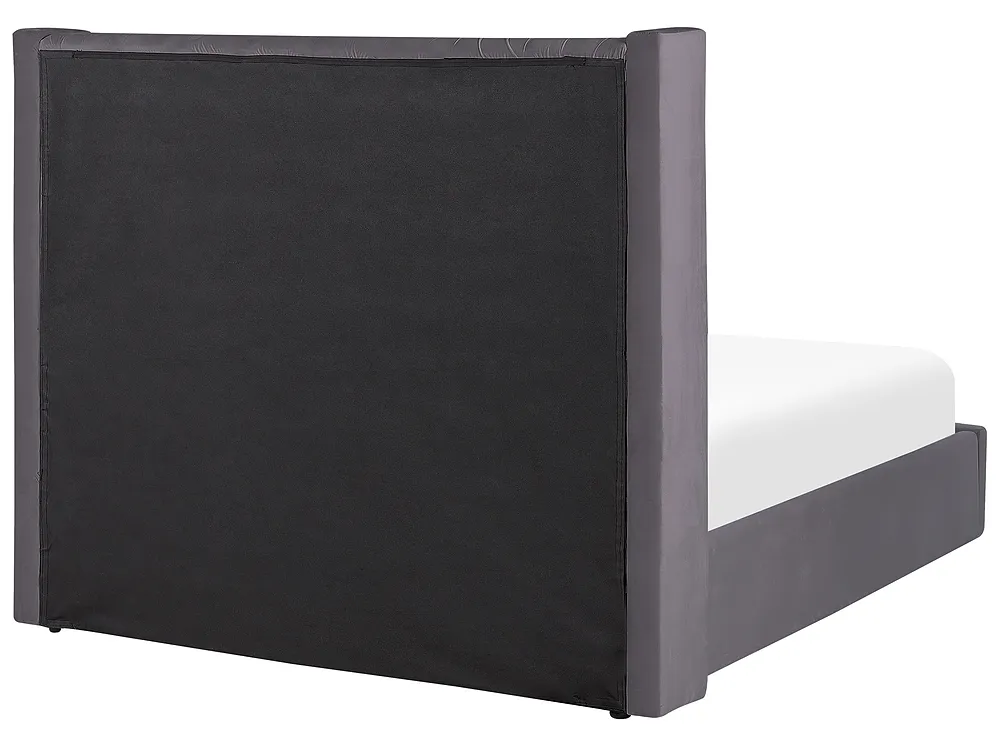 Letto contenitore LUBBON Velluto Grigio 140 x 200 cm_833593