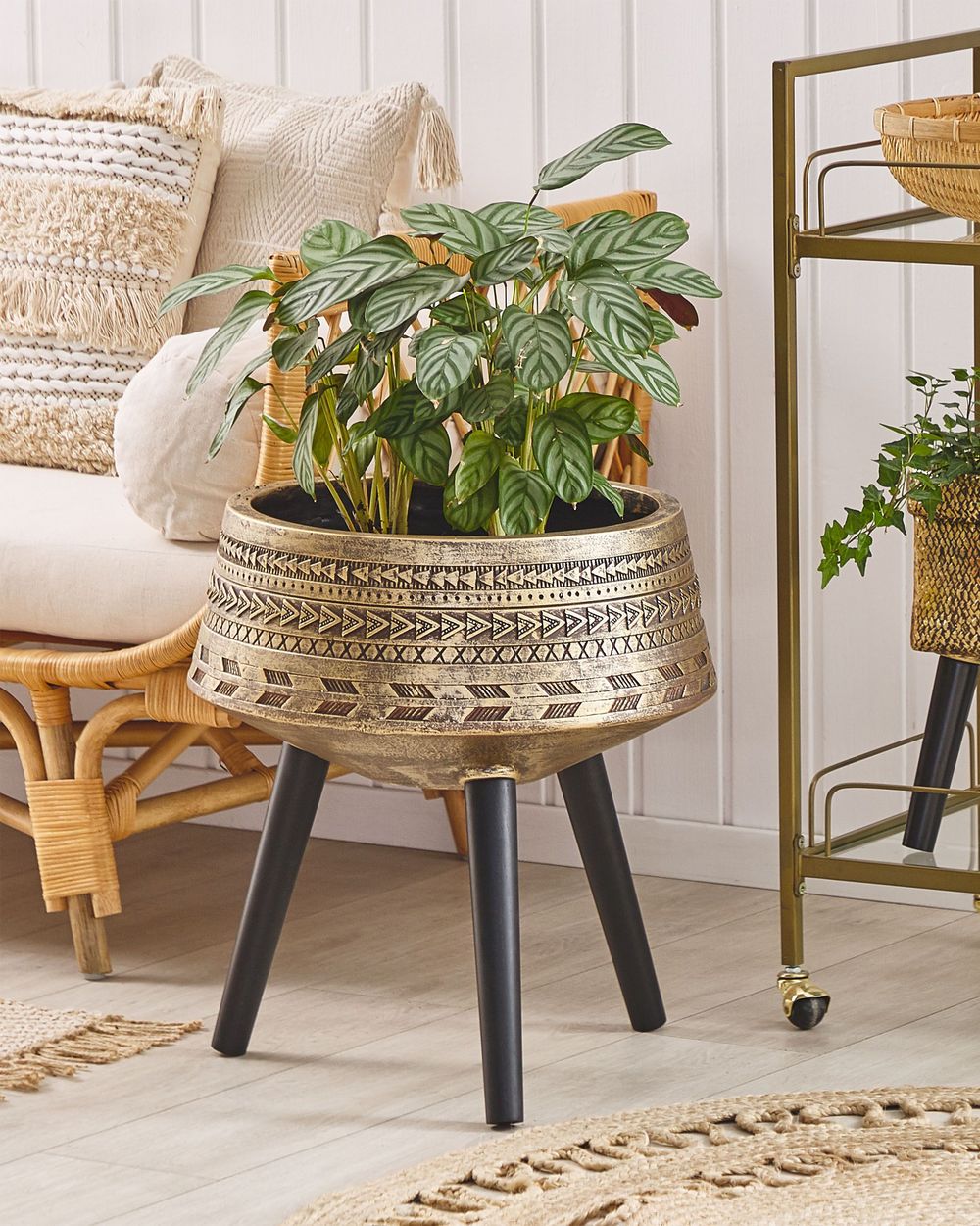 Vaso alto para plantas VARDIANI 50 cm Dourado