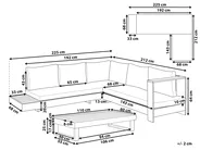 Garden Corner Sofa with Table 5 Seater MARETTIMO Certified Acacia Wood Off-White Right Hand_953858