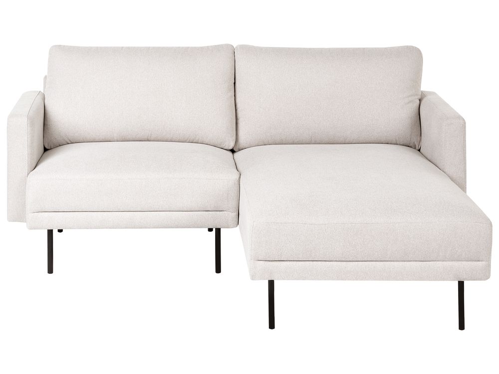 Ecksofa BREDA Stoff Hellbeige linksseitig