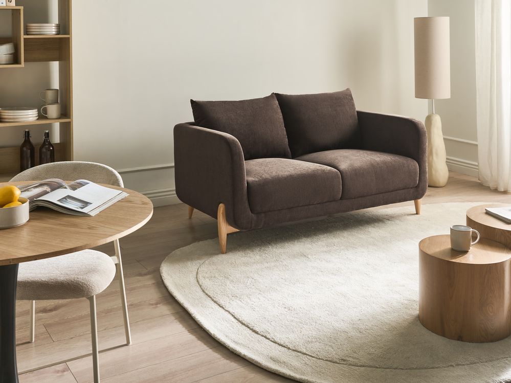 Sofa 2 Seater GIMO Chenille Dark Brown