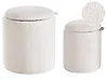 Conjunto de 2 pufs con almacenaje BEREA Bouclé Blanco crema