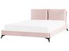 Zamatová posteľ 160 x 200 cm ružová MELLE_829952
