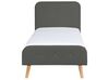 Letto con rete a doghe tessuto grigio 90 x 200 cm RENNES_679871