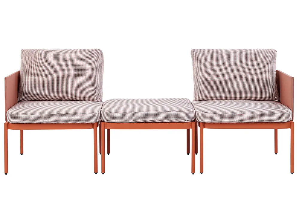 Garden Lounge Set with Table 2 Seater TERRACINA Metal Orange_840254
