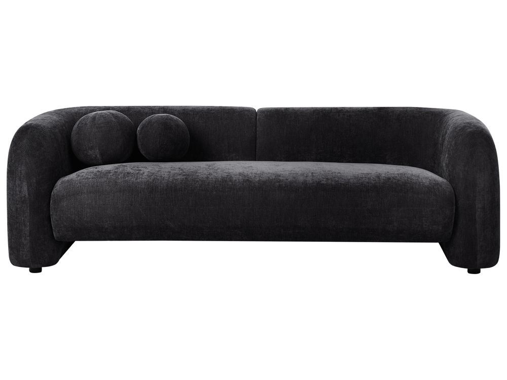 Sofa 3 Seater LEIREN Chenille Black