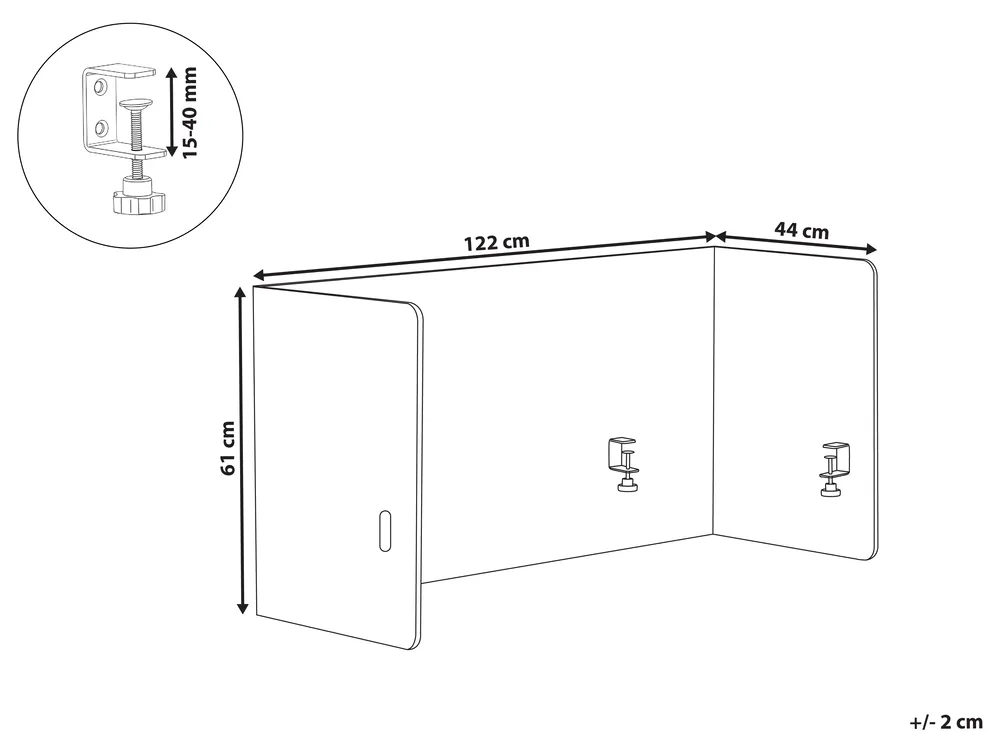 Desk Screen SOLOA 210 x 61 cm Green_1014947