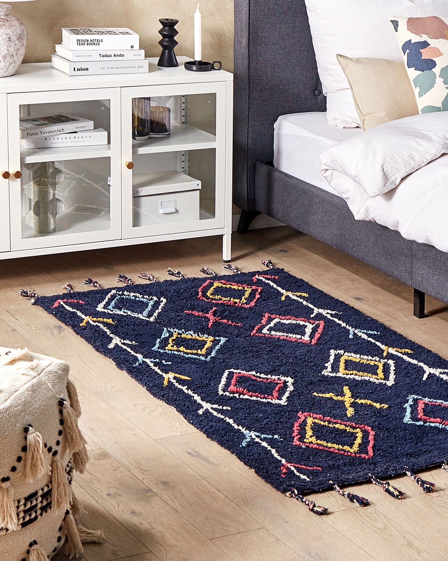 Tappeto CORUM Nero 80 x 150 cm Cotone_1179159