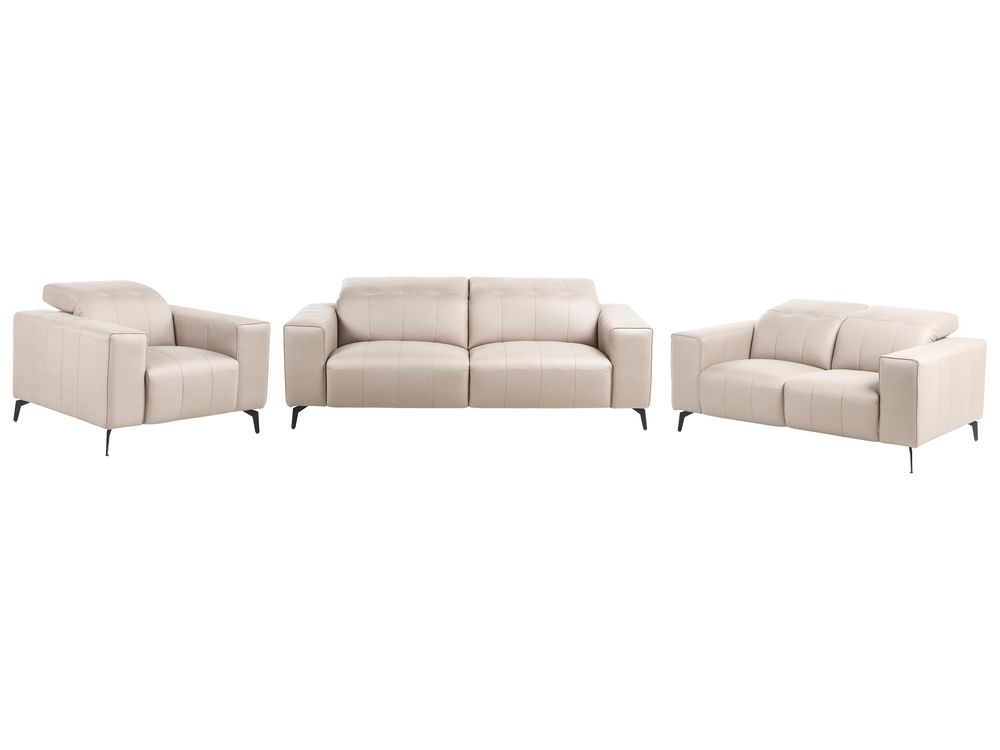 Living Room Set 6 Seater OMMEL Fabric Taupe