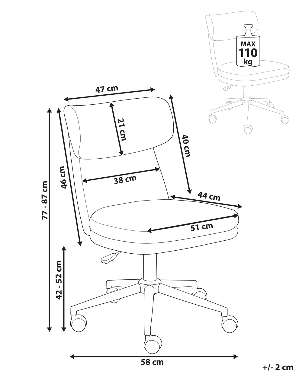 Desk Chair GRANBY Boucle Light Beige_1060388