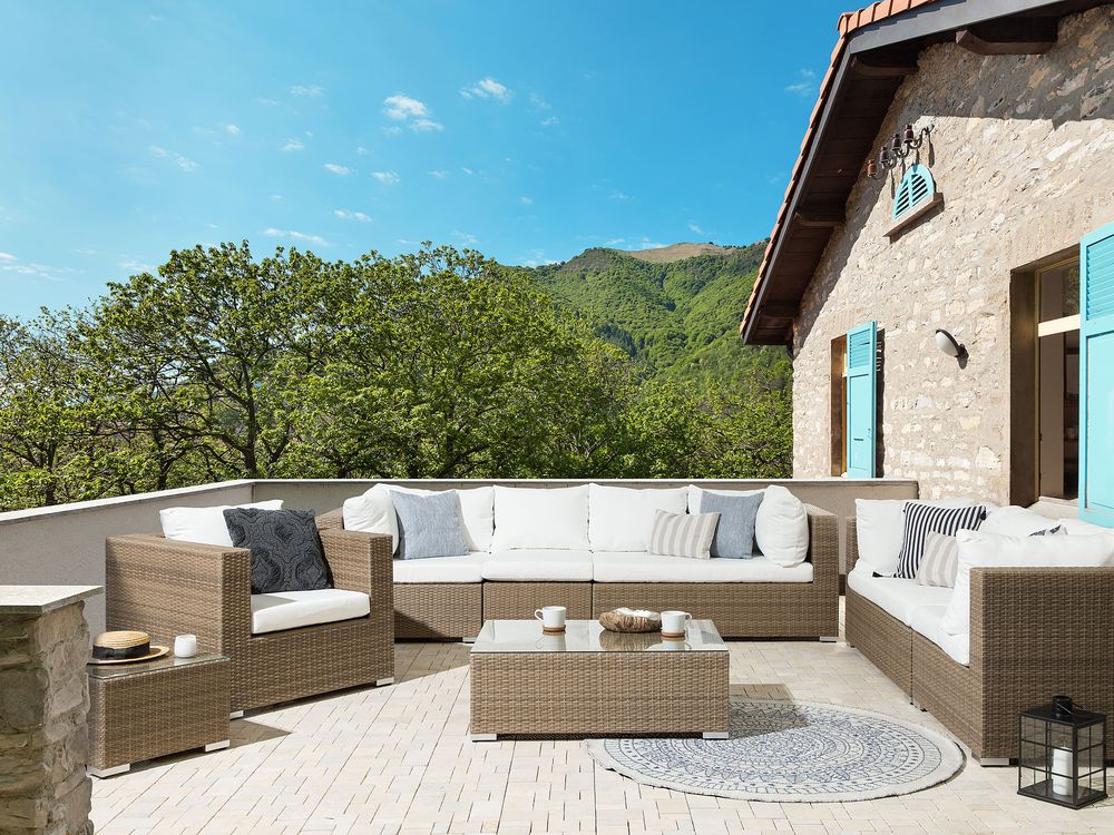 Outdoor Cushion Cover Set Cream MAESTRO II Beliani