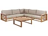 Garden Corner Sofa with Table 5 Seater TIMOR Modular Certified Acacia Wood Light Brown