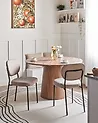 Set of 2 Dining Chairs LOLETA Fabric Light Brown