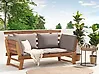 Banco de jardín con cojín PORTICI 210 cm Madera de eucalipto Marrón claro/Gris pardo