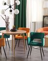 Conjunto de 2 cadeiras de jantar em veludo verde esmeralda SANILAC_847164
