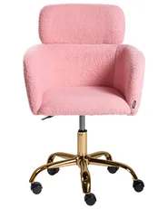 Sedia da scrivania ALENA Bouclé Rosa_1101396