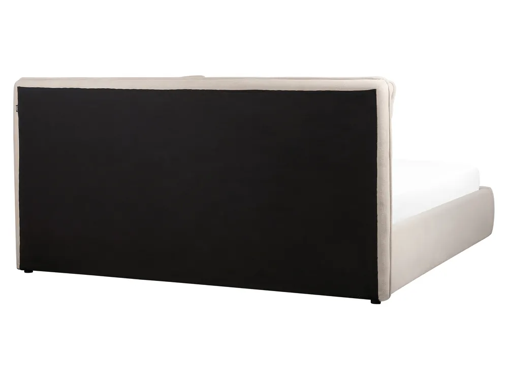 Ottoman Bed BAJONNA Fabric Light Beige 180 x 200 cm (EU Super King)_912511