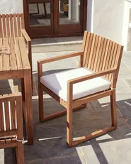Set of 8 Garden Chairs with Cushions SASSARI II PREMIUM Certified Acacia Wood Off-White_1066190