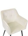 Conjunto de 2 sillas de comedor de terciopelo beige crema/negro JASMIN_868901
