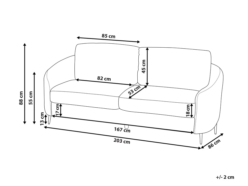 Sofa 3 Seater TROSA Boucle White_911057