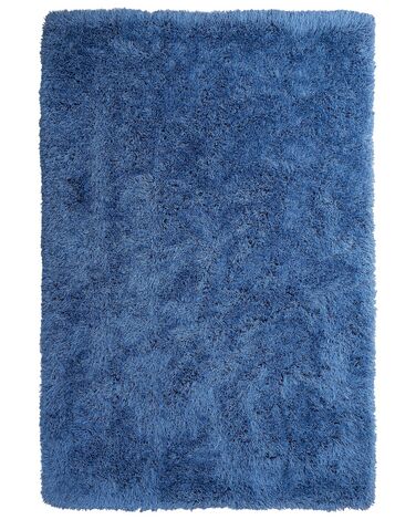 Tappeto shaggy rettangolare blu 140 x 200 cm CIDE