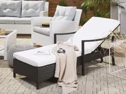 Sun Lounger with Cushion VASTO Reclining PE Rattan Brown_708268