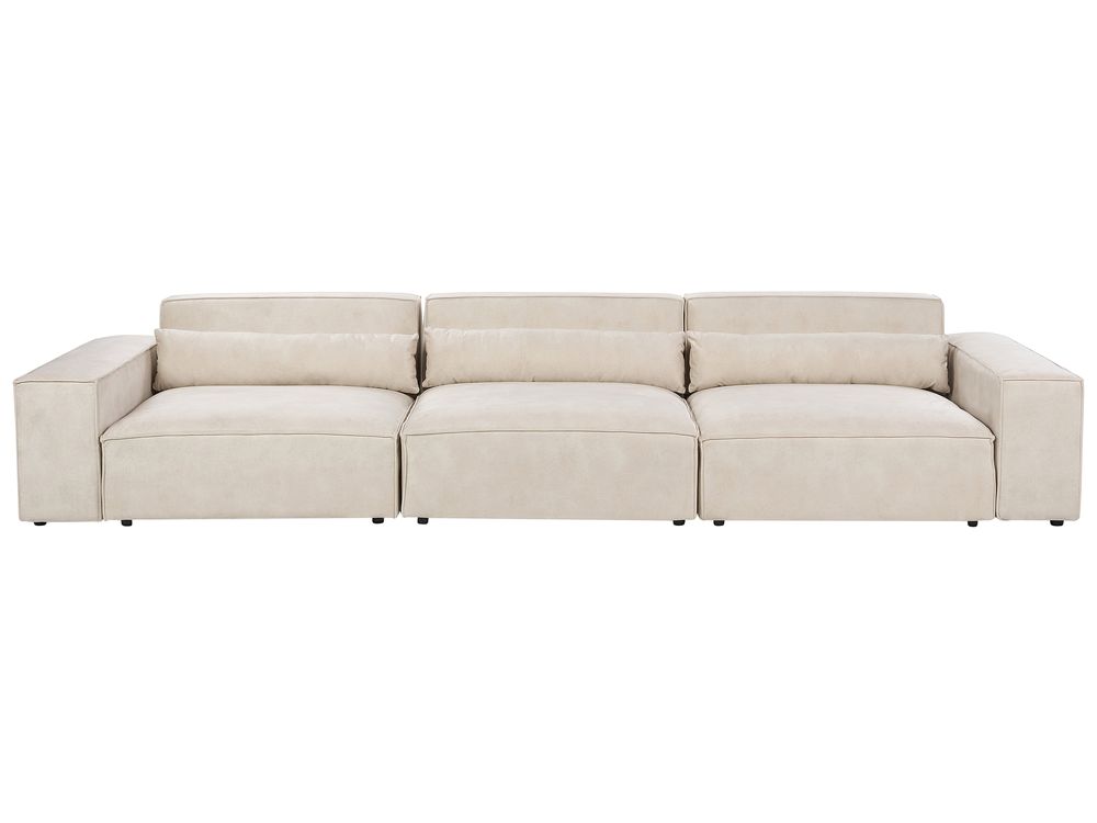 Divano modulare 3 posti HELLNAR Velluto Beige chiaro