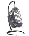 PE Rattan Hanging Chair with Stand Dark Grey SESIA_806042