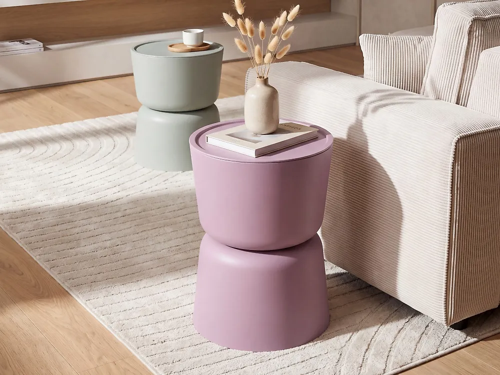 Set of 2 Side Tables with Storage ATACAMA 32/40 cm 32/40 cm Purple Green_1172132