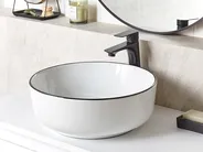 Countertop Basin XERT ⌀ 420 mm Ceramic White_922781