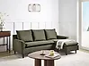 Corner Sofa ELVENES Velvet Dark Green Left Hand
