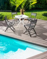 Set di 4 sedie da giardino TALCA Grigio scuro_988821