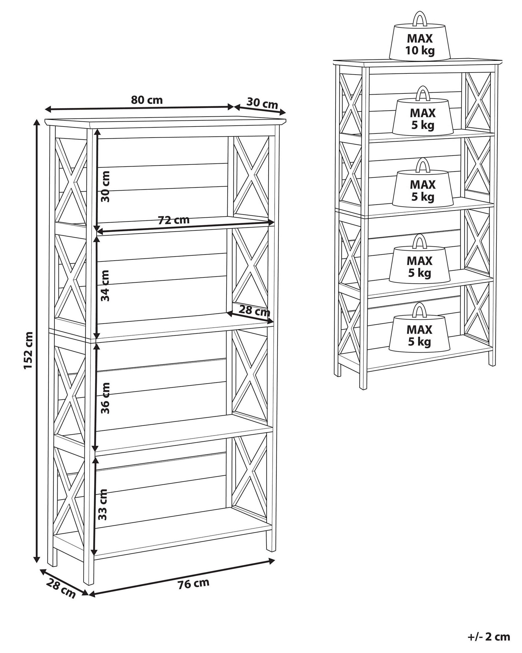 4 Tier Bookcase White FOSTER_771899 4 Tier Bookcase White FOSTER_771899