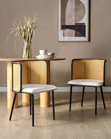 Set of 2 Metal Dining Chairs Black KOBUK