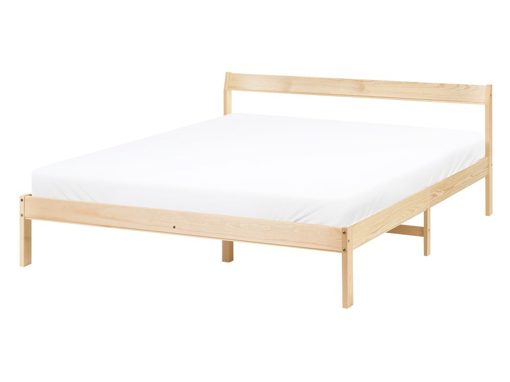 Lit avec sommier Bois de pin MADONE 140 x 200 cm Marron clair