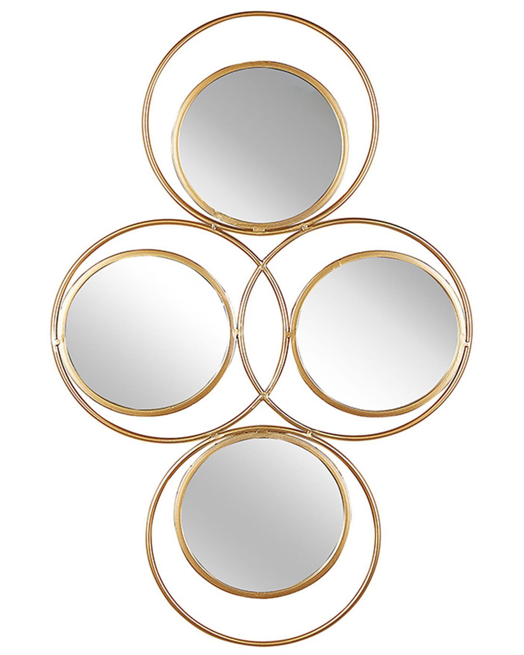 Espelho de parede com 4 partes 50 x 80 cm dourado LESCAR_904337