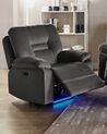 Velvet LED Electric Recliner Chair with USB Port Grey BERGEN_835059