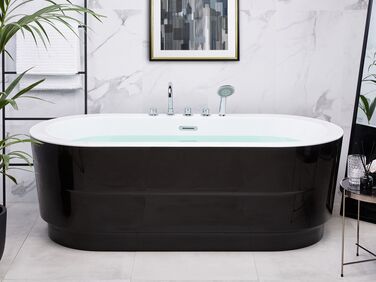 Freestanding Bath with Fixtures 1700 x 800 mm Black EMPRESA 