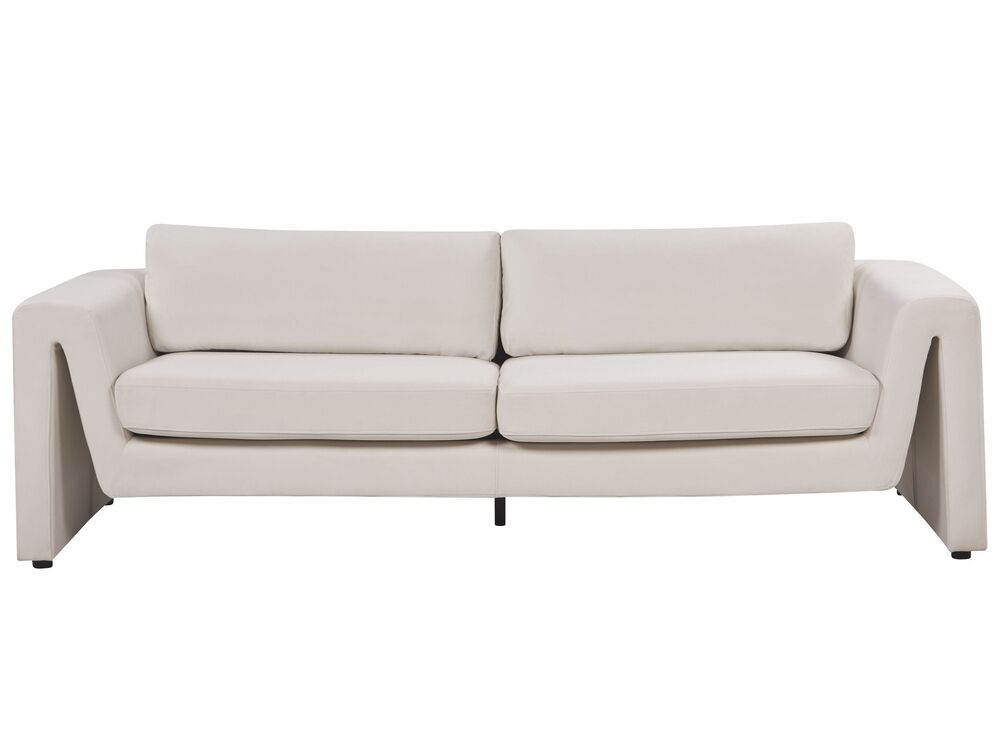 Divano 3 posti MAUNU Velluto Beige chiaro