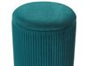 Set of 2 Velvet Storage Pouffes Teal Blue MIRAMAR_772690