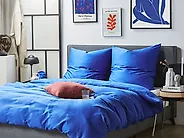 Set Copripiumino HARMONRIDGE 220 x 240 cm Raso di Cotone Blu scuro_1178627